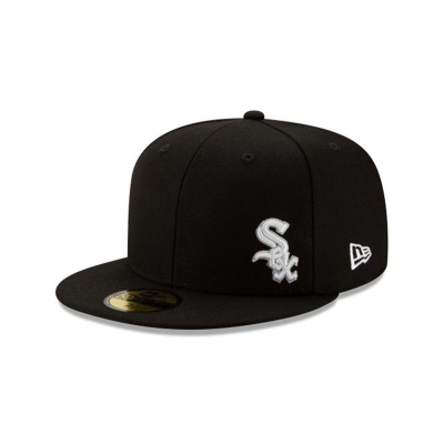 Black Chicago White Sox Hat - New Era MLB Flawless 59FIFTY Fitted Caps USA6812370